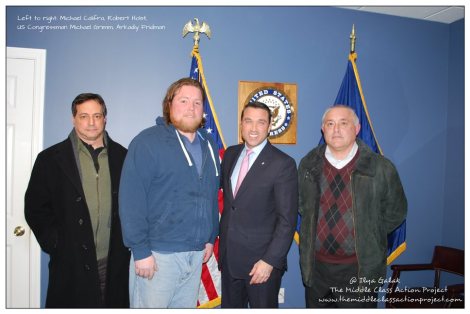 Left to right: Michael Califra, Robert Holst, US Congressman Michael Grimm, Arkadiy Fridman   Photo by Ilya Galak